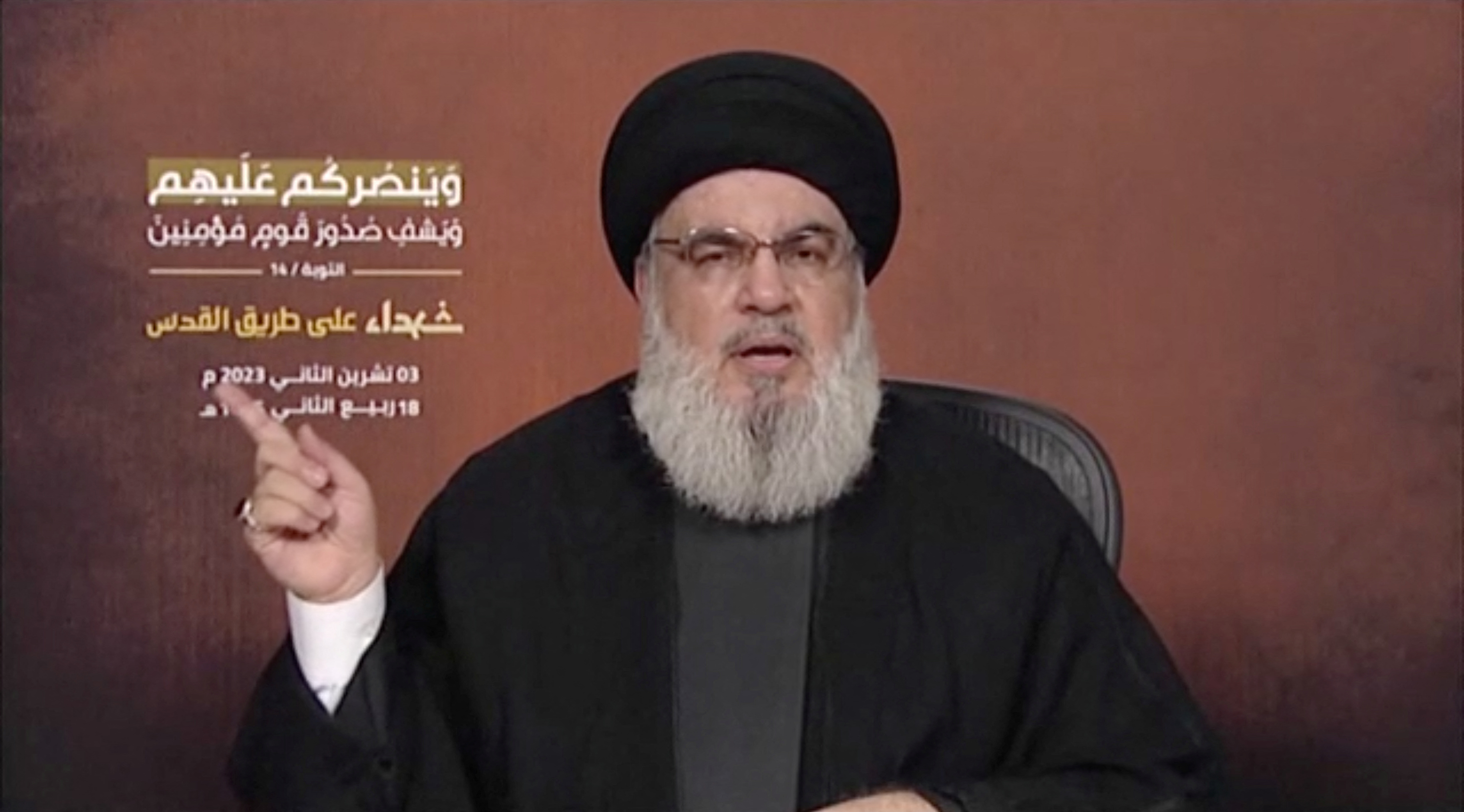 Hezbollah leader Nasrallah delivers his first address since October conflict between Palestinian group Hamas and Israel